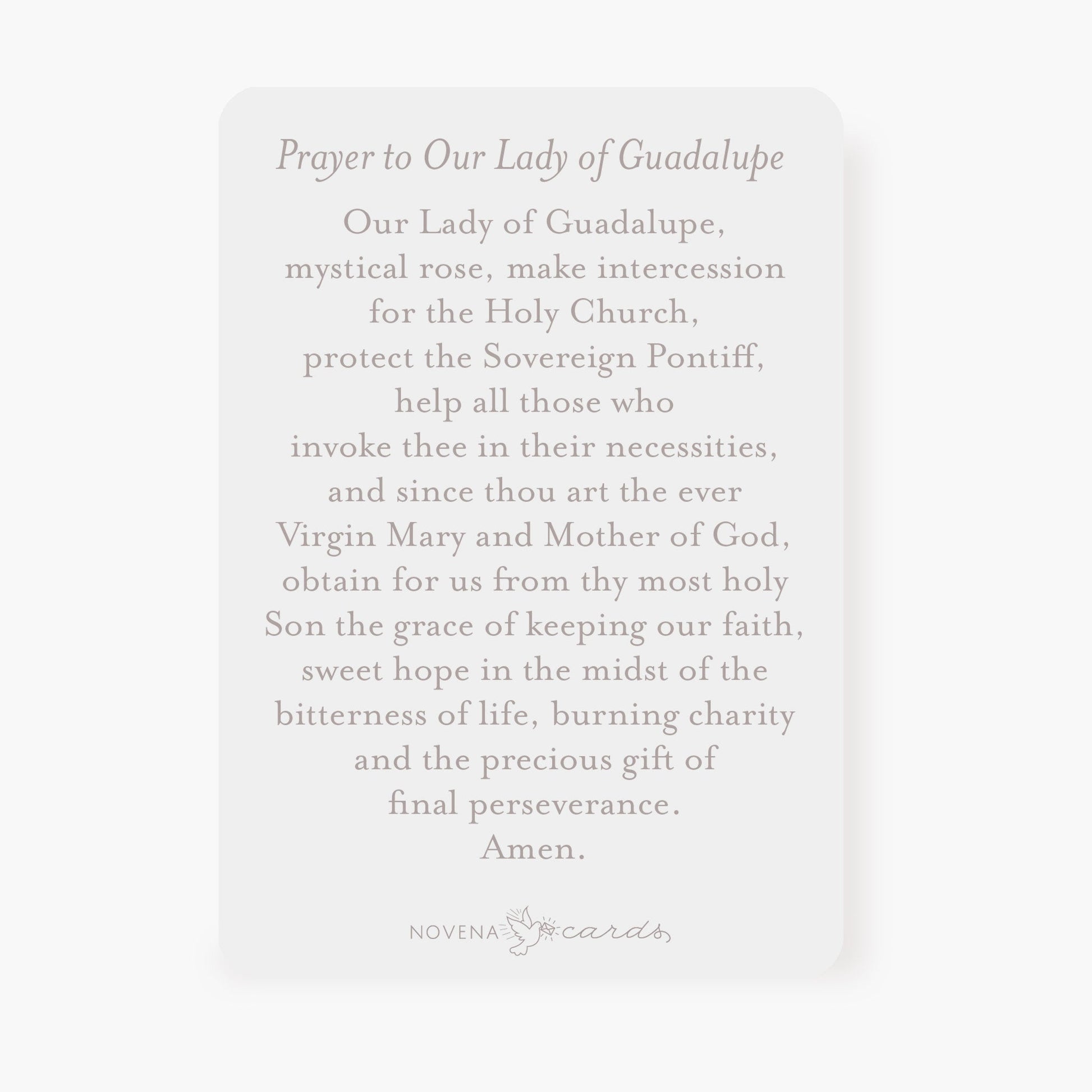 Our Lady of Guadalupe Prayer Card | Pray For Us | Peach - Unique Catholic Gifts