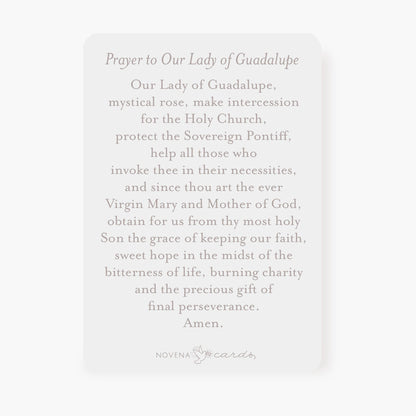 Our Lady of Guadalupe Prayer Card | Pray For Us | Peach - Unique Catholic Gifts