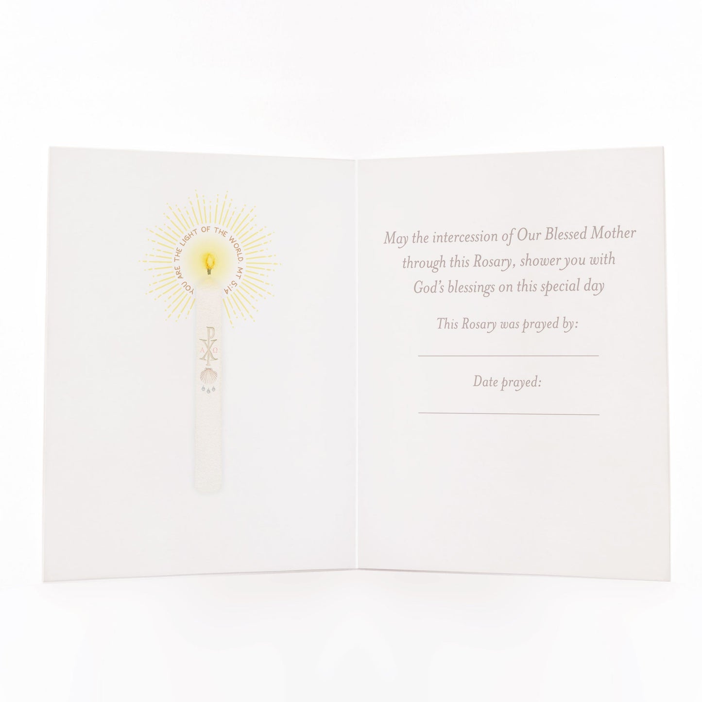 A Rosary was Prayed for your Baptism Greeting Card - Unique Catholic Gifts