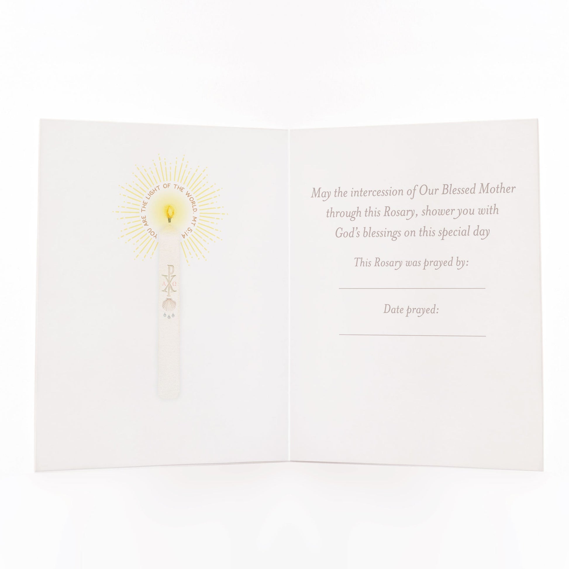 A Rosary was Prayed for your Baptism Greeting Card - Unique Catholic Gifts