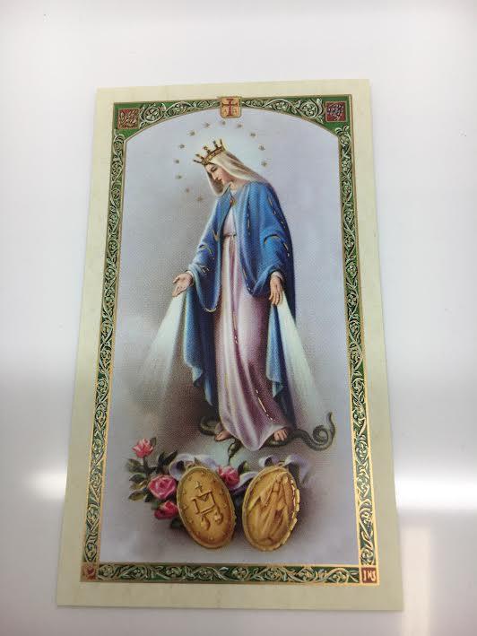 Sterling Silver and Blue Enamel Miraculous Medal  (9/16") - Unique Catholic Gifts