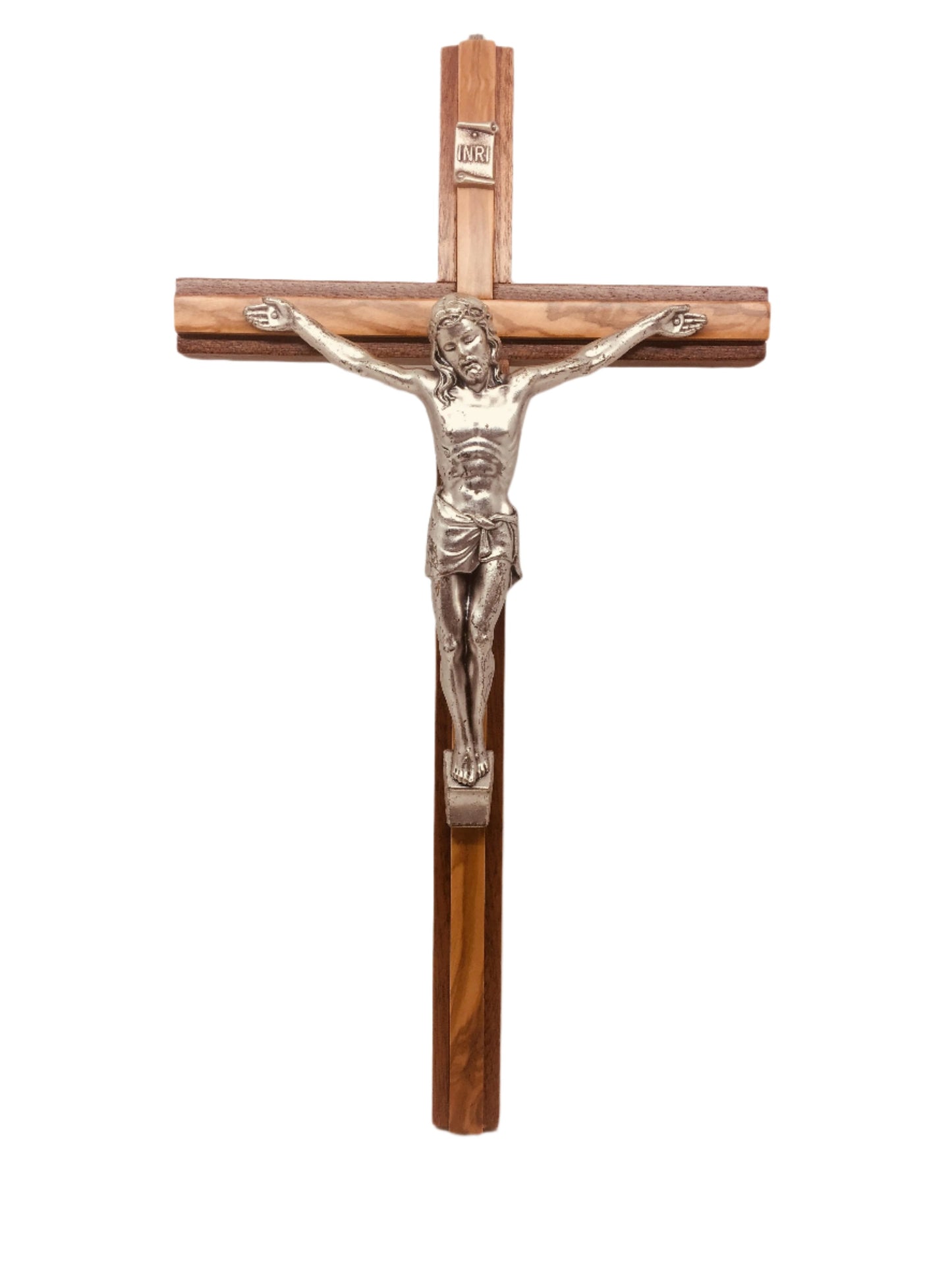 Mahogany/Olive Wood Crucifix (12") - Unique Catholic Gifts