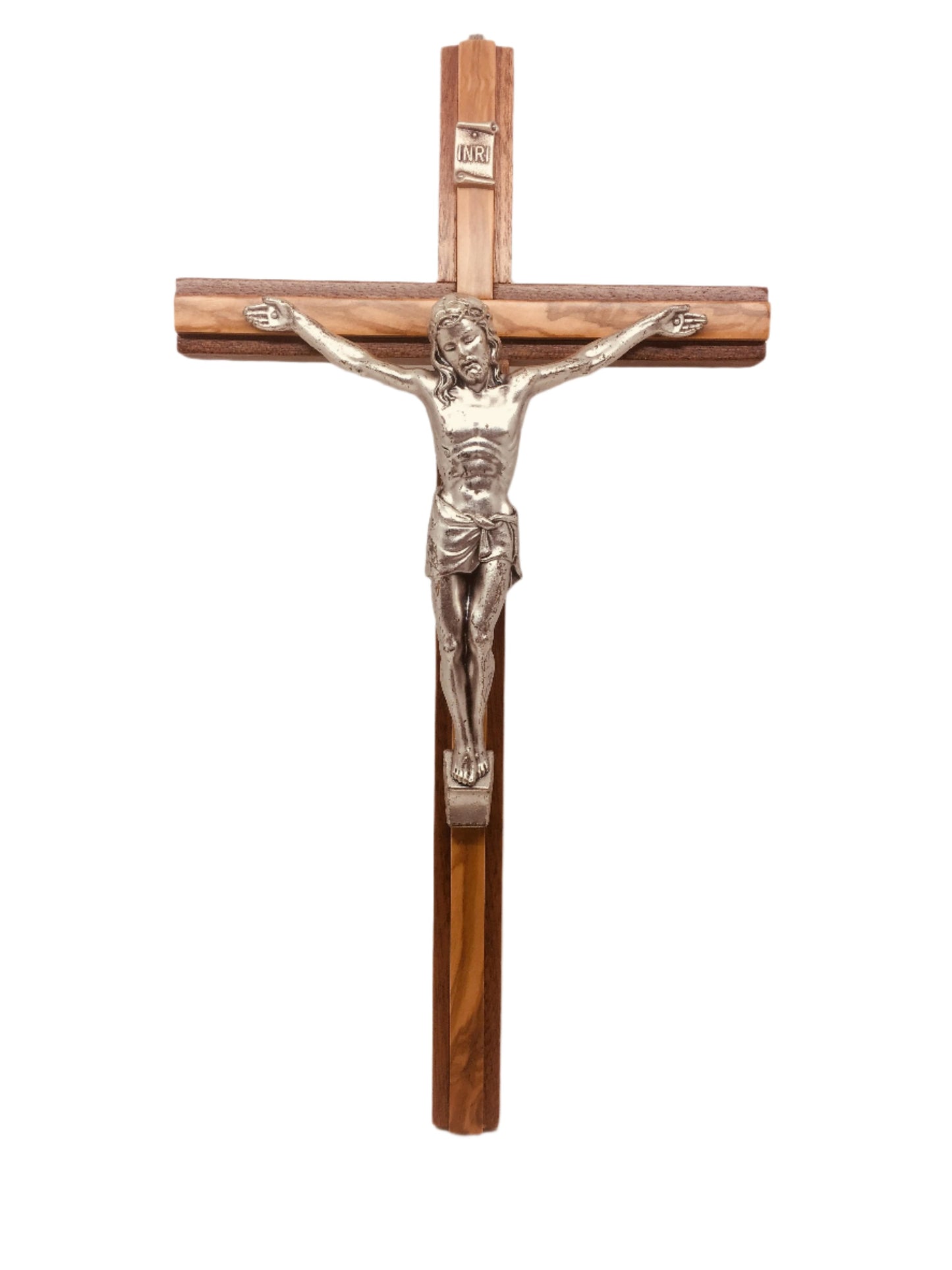 Mahogany/Olive Wood Crucifix (10") - Unique Catholic Gifts