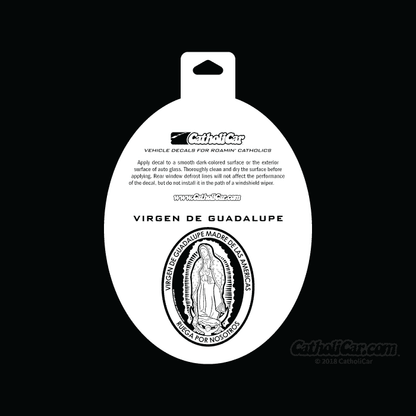 Virgen de Guadalupe Transparent Car Decal (4.25 × 5.75") - Unique Catholic Gifts